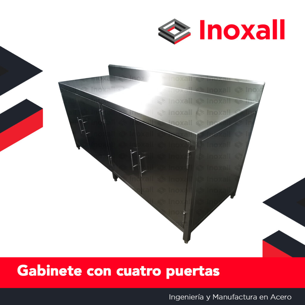 Gabinete de cuatro puertas de acero inoxidable